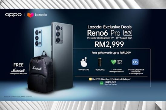 OPPO Launches the Portrait Video Expert Reno6 Pro Exclusively on Lazada with Up to RM 1,099 Worth of Free Gifts