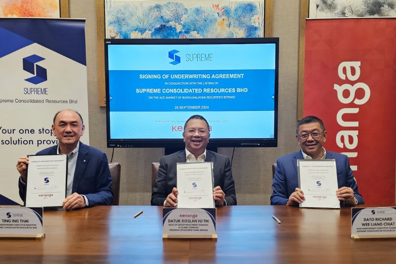 Supreme Consolidated Resources Bhd Inks Underwriting Agreement with Kenanga Investment Bank Berhad