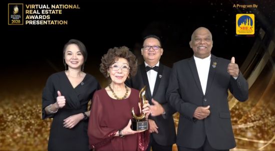 Group photo from left: Evon Heng, organising chairperson of NREA 2020, Khatijah binti Abdullah, recipient of MIEA Lifetime Achievement Award, Lim Boon Ping, president of MIEA and Soma Sundram, CEO of MIEA.