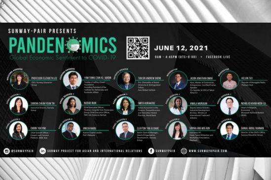 Sunway PAIR addresses public’s economic concern on the pandemic in a virtual forum Pandenomics: Global Economic Sentiment to COVID-19