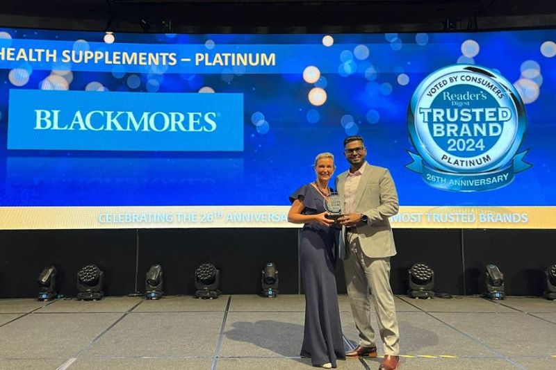 Blackmores Celebrates 10th Platinum Win with Trusted Brands 2024