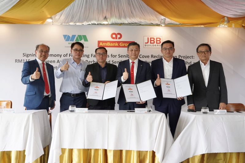 AmBank Grants RM115 Million Financing Facilities to Senibong Cove Development Sdn Bhd and RM78 Million to JBB Builders (M) Sdn Bhd for the Reclamation of Waterfront Land in Senibong Cove in Johor Bahru