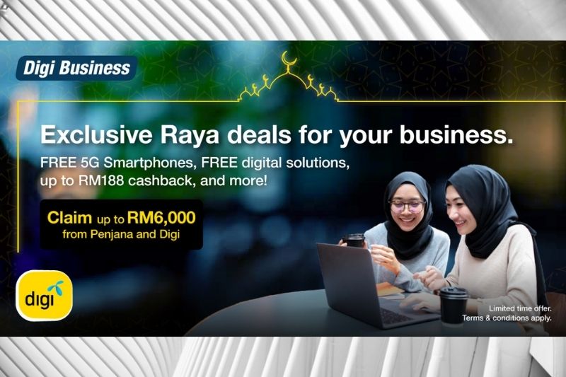 Digi Business offers the best Raya deals with free roaming, free 5G phones, and unlimited Internet