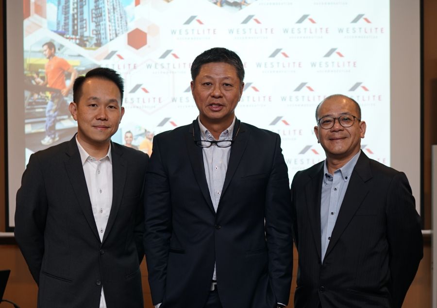 Representatives from Westlite Accommodation: (from left) Mr. Alfred Lee, Deputy Head of Worker Accommodation Business and Country Head of Malaysia of Centurion Corporation Limited, Mr. Kelvin Teo, Executive Director and Chief Operating Officer of Accommodation Business of Centurion Corporation Limited and Mr. David Phey, Head of Corporate Communications of Centurion Corporation Limited.