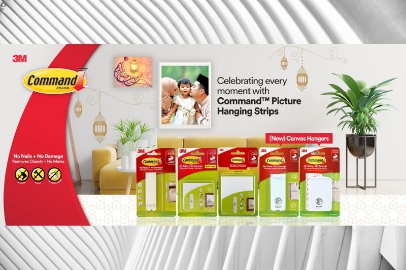 Sharing Your Timeless Hari Raya Memories On The Wall Is Easy And Convenient, Without Any Surface Damage With 3M Command™ Picture Hanging Strips
