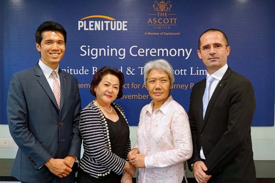 (L-R) Ervin Yeo (Ascott), Elsie Chua (Plenitude), Hashimah Ismail (Plenitude) &amp; Mondi Mecja (Ascott)