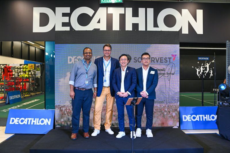 L-R: (Mr. Atul Gupta, Decathlon Malaysia Expansion Leader, Mr. Arnaud Sauret, CEO &amp; Country Leader of Decathlon Malaysia, Mr. Davis Chong, Executive Director and Group CEO of Solarvest Holdings Berhad &amp; Mr. Jack Tan, Vice President, Group Sales and Marketing of Solarvest Holdings Berhad)