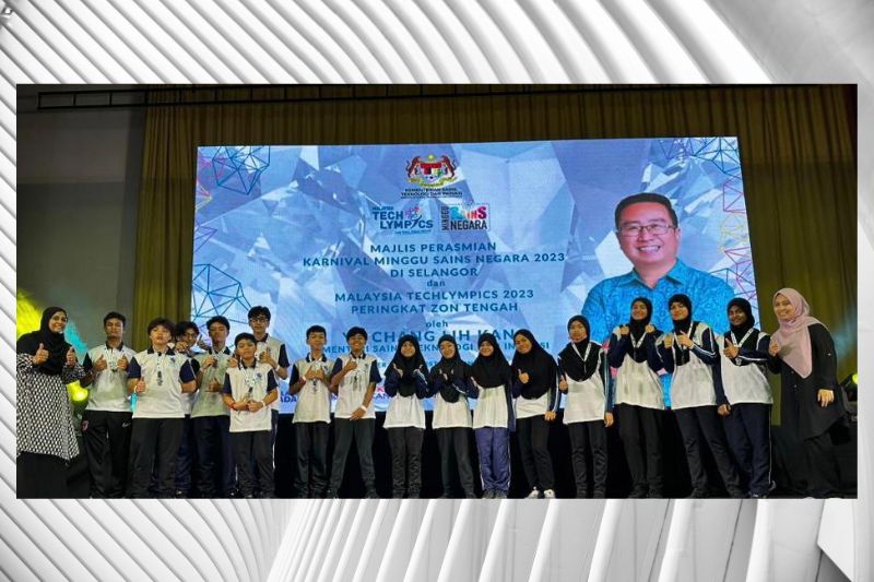 The winning teams from Seven Skies International School at the Techlympics 2023 Competition who will be representing Selangor for the national level in November 2023