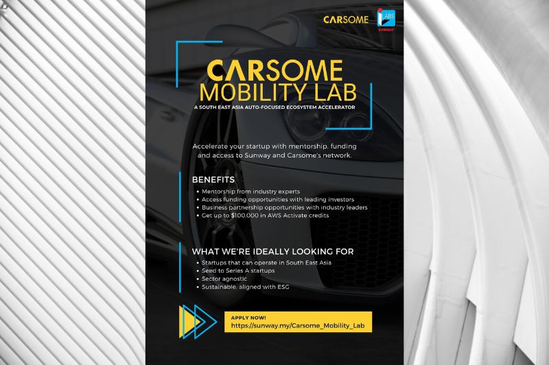 Carsome and Sunway iLabs Open Applications for Carsome Mobility Lab Targeting Auto-ecosystem Startups